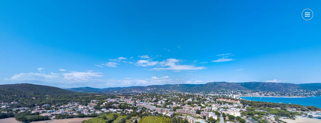 Aerial perspective from the virtual tour for Camp du Domaine.